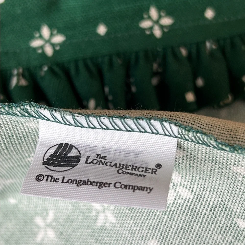 Longaberger Basket with Green Patterned Liner